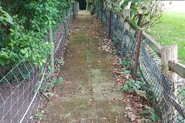 Before Pressure Tech pressure washed the block driveway and paths in Halstead, Kent TN14
