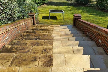 Before Pressure Tech cleaned the patio in Ightham