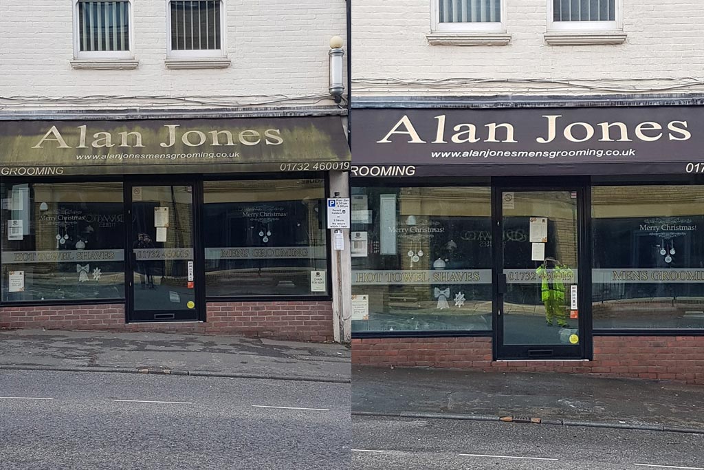 Retail premises pressure washing in Sevenoaks