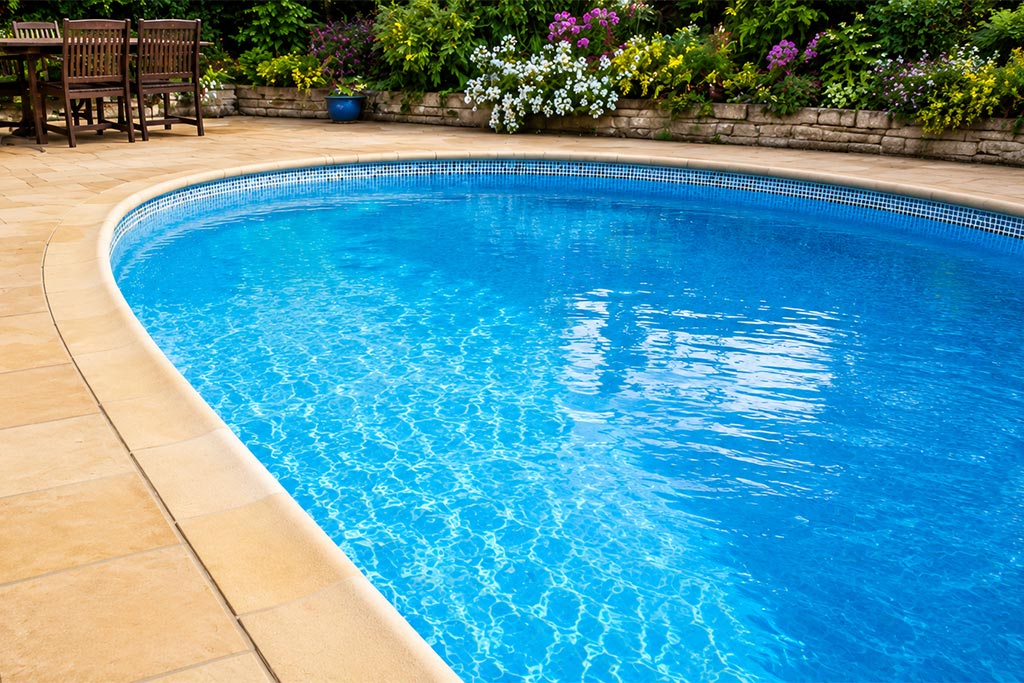 swimming pool surround pressure washing
