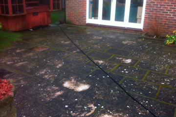 Before Pressure Tech cleaned the patio in Sevenoaks