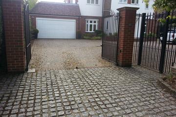 Before Pressure Tech cleaned the driveway and doorstep in Bromley