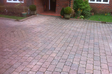 Before Pressure Tech cleaned the driveway in Kent
